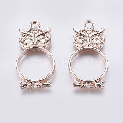 Alloy Open Back Bezel Pendants PALLOY-P163-09RG-1
