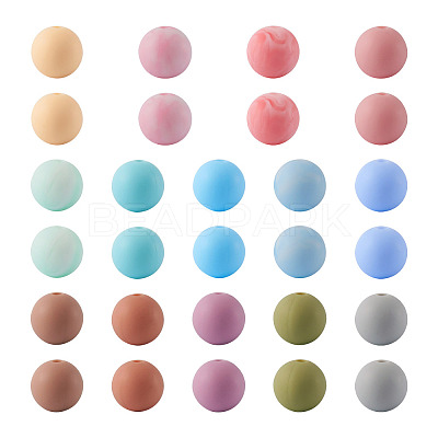 140Pcs 14 Colors Food Grade Eco-Friendly Silicone Beads SIL-TA0001-26-1