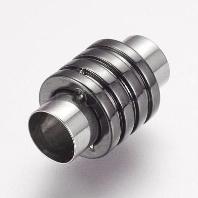 304 Stainless Steel Magnetic Clasps with Glue-in Ends STAS-F124-01B-1