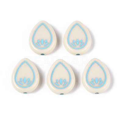 Painted Opaque Acrylic Beads OACR-T029-02V-1