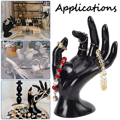 Plastic Mannequin Hand Jewelry Display Holder Stands RDIS-WH0009-013A-1