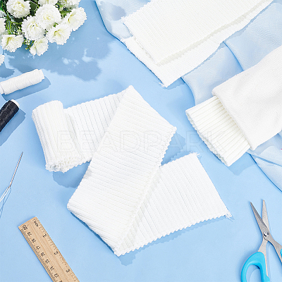 95% Cotton & 5% Spandex Fiber Ribbing Fabric for Cuffs LS-OCOR-WH0082-148B-1