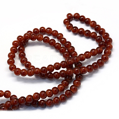 Baking Paint Imitation Jade Glass Round Bead Strands X1-DGLA-Q021-8mm-11-1