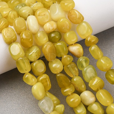 Natural Korea Olive Jade Nuggets Beads Strands G-T150-A02-01-1