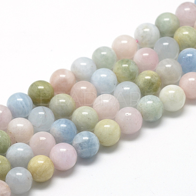 Natural Morganite Beads Strands G-R446-8mm-07-1