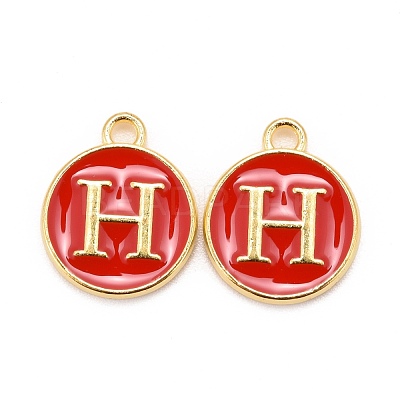 Golden Plated Alloy Enamel Charms ENAM-S118-03H-1