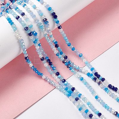 Electroplate Glass Beads Strands X-EGLA-S192-001A-B09-1