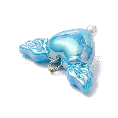 Acrylic Heart & Wings Charms PALLOY-JF03639-1