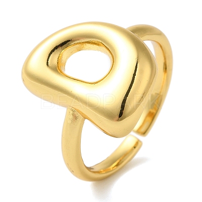 Initials Brass Open Cuff Ring for Women RJEW-N046-02D-G-1
