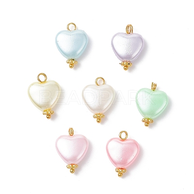 Opaque Acrylic Heart Pendants PALLOY-JF04283-02-1