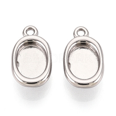 304 Stainless Steel Pendant Cabochon Settings STAS-N114-46A-P-1