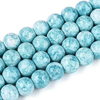 Baking Paint Glass Beads Strands LS-DGLA-N016-8mm-08-1