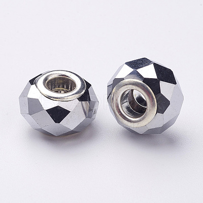 Electroplate Glass European Beads GDA002-33-1