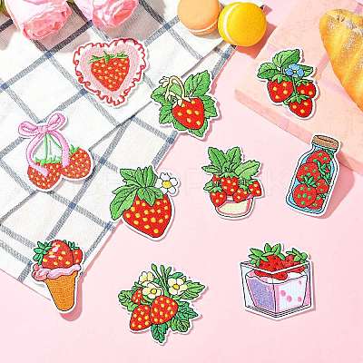 21Pcs 21 Styles Polyester Thread & Non-woven Fabric Iron on Patches DIY-CJ0003-13-1