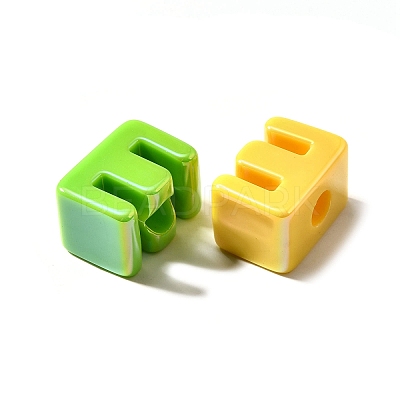 UV Plating Opaque Acrylic European Beads SACR-Z007-01E-1