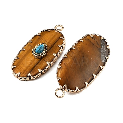 Natural Tiger Eye & Synthetic Turquoise Carved Pendants GG-CBA5963-02D-1
