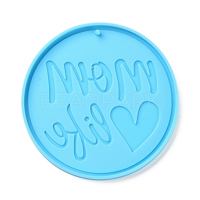 DIY Mother's Day Theme Flat Round Pendant Silicone Molds SIMO-H010-02C-1