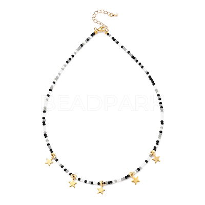 Star Pendant Necklaces NJEW-JN03074-1
