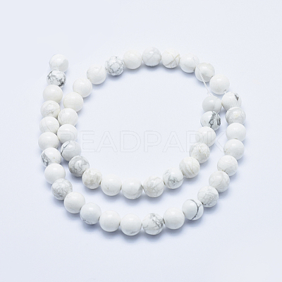 Natural Howlite Beads Strands X-G-P353-01-8mm-1