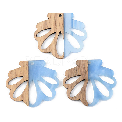 Resin & Walnut Wood Pendants RESI-S389-047A-1