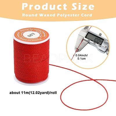 6 Rolls 6 Colors Round Waxed Polyester Cord YC-YW0001-08A-1
