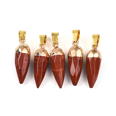 Natural Red Jasper Pendants G-N345-01E-1
