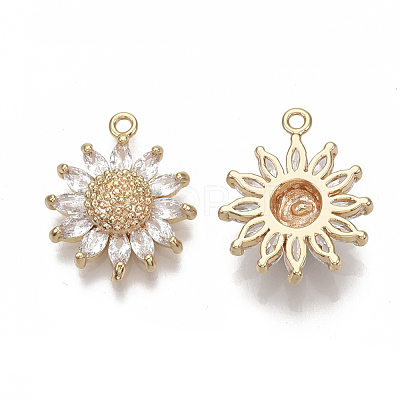 Brass Micro Pave Cubic Zirconia Pendants KK-S354-079-NF-1