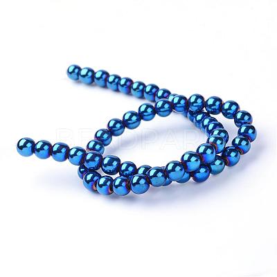 Non-magnetic Synthetic Hematite Beads Strands G-S096-8mm-7-1