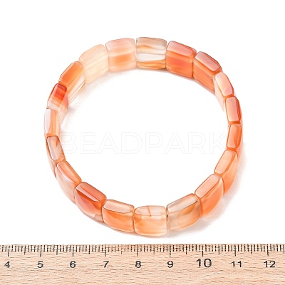 Dyed & Heated Natural Carnelian Faceted Beaded Stretch Bracelets for Women BJEW-K251-08E-1