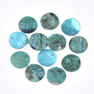 Spray Paint Natural Akoya Shell Pendants SHEL-S274-75C-10-1