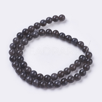 Natural Ice Obsidian Bead Strands G-E468-D01-1