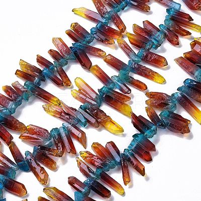 Natural Quartz Crystal Dyed Beads Strands G-I345-02E-1