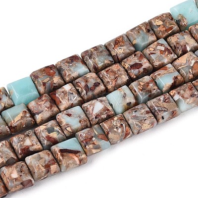 Synthetic Aqua Terra Jasper Beads Strands G-S366-017-01-1