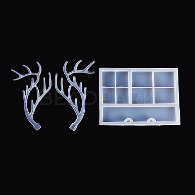Antler Tree Jewelry Display Rack Silicone Molds & Storage Box Silicone Molds DIY-X0293-84-1