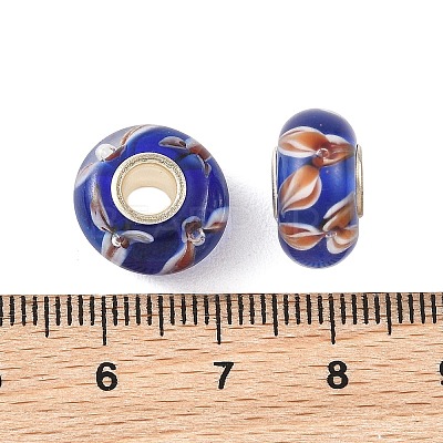 Lampwork & Brass Core European Beads LAMP-P019-01P-07-1