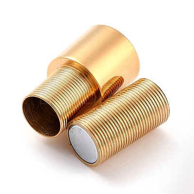 304 Stainless Steel Magnetic Clasps with Glue-in Ends Ion Plating(IP) STAS-M297-05G-1