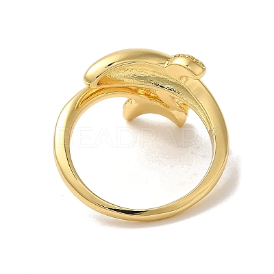 Rack Plating Brass Cuff Rings for Women RJEW-G325-04B-G-1