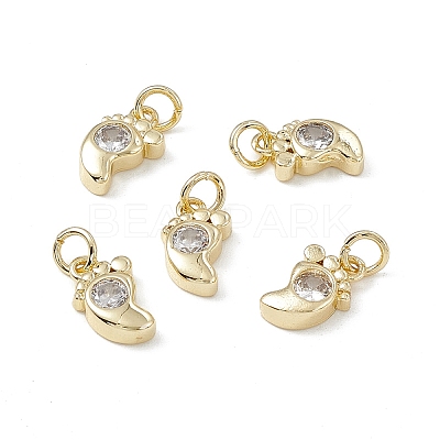 Brass Glass Charms KK-E068-VB232-1