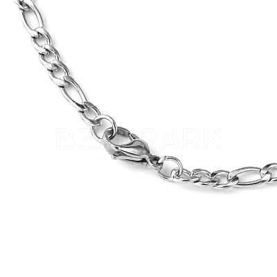 Non-Tarnish Figaro Chain Necklace for Men X-NJEW-F027-03-1mm-1