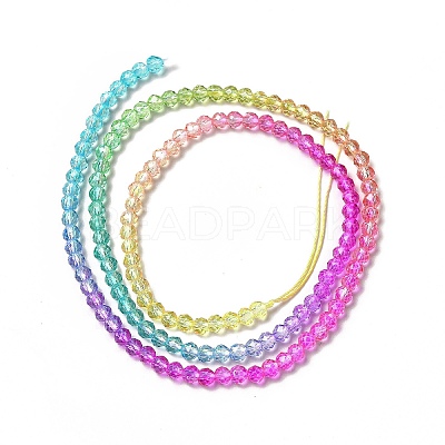 Transparent Gradient Color Glass Beads Strands GLAA-H021-01B-16-1