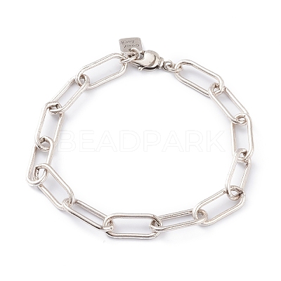 Brass Paperclip Chain Bracelets LS-BJEW-H537-10AS-1