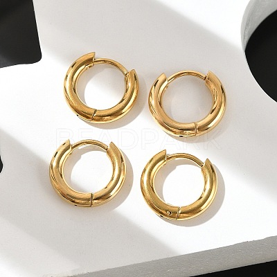 Ion Plating(IP) 304 Stainless Steel Huggie Hoop Earrings EJEW-G272-01-8mm-G-1