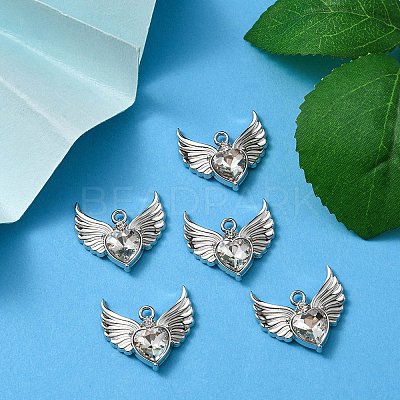 Rack Plating Alloy Glass Pendants FIND-YW0001-85C-1
