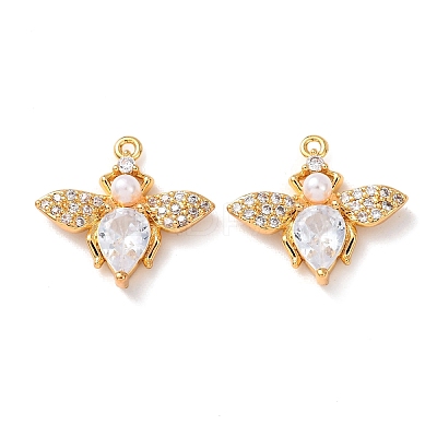 Brass Micro Pave Cubic Zirconia Pendants KK-A284-14G-03-1