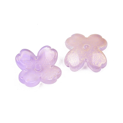 Two Tone Transparent Glass Bead Caps GLAA-Z020-02K-1