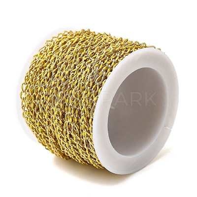 Handmade Brass Enamel Oval Link Chains CHC-L053-08G-03-1