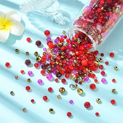 1000Pcs 3 Styles Glass Rondelle Beads GLAA-CJC0009-09B-1