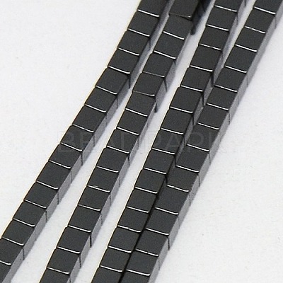 Electroplate Non-magnetic Synthetic Hematite Beads Strands G-J170A-3x3mm-03-1