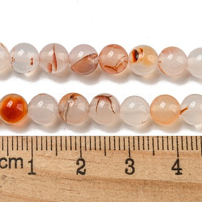 Natural Red Dendritic Agate Beads Strands G-A232-A02-02-1