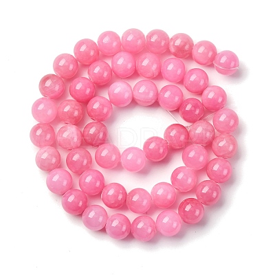 Natural Mashan Jade Round Beads Strands G-D263-8mm-XS30-1